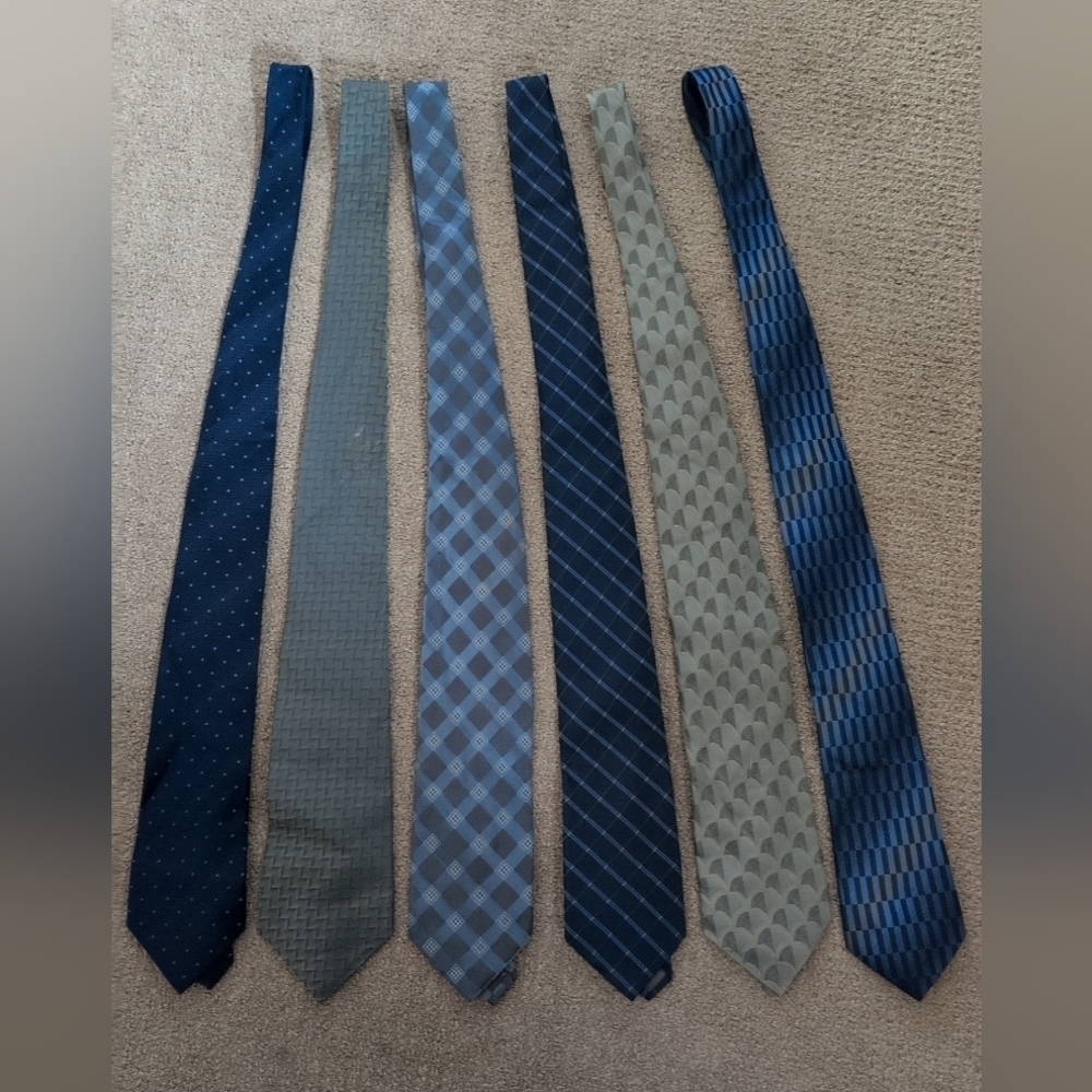 Set Of 6 Assorted Men's Silk Patterned Tie Bundle